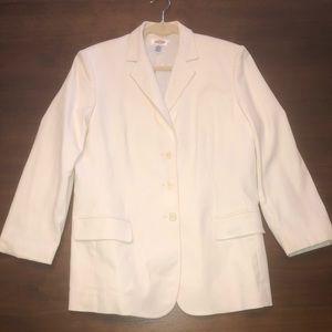 TALBOTS fully lined white cotton blazer